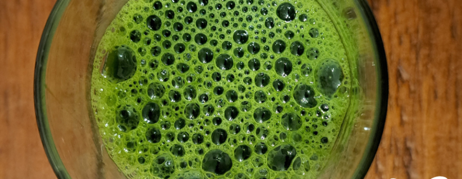 wheatgrass juice with a heart